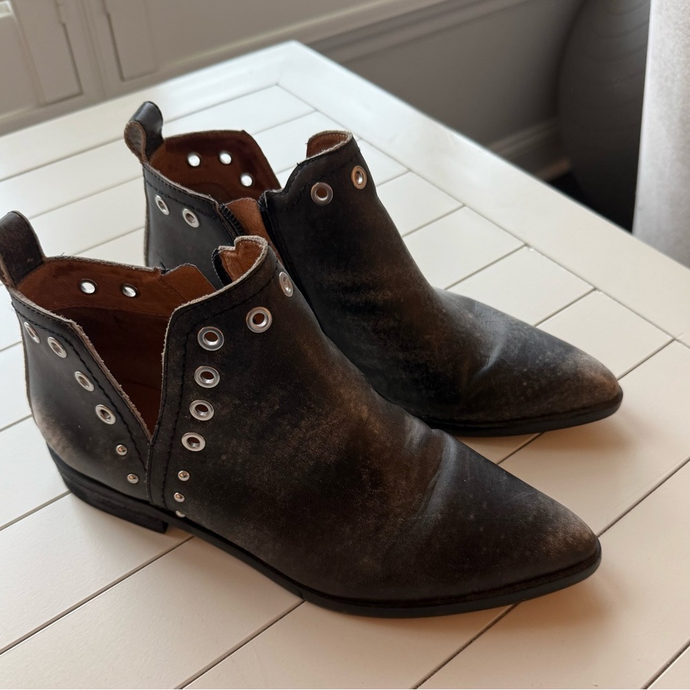 Stylish Distressed Black Ankle Boots by Corso Como